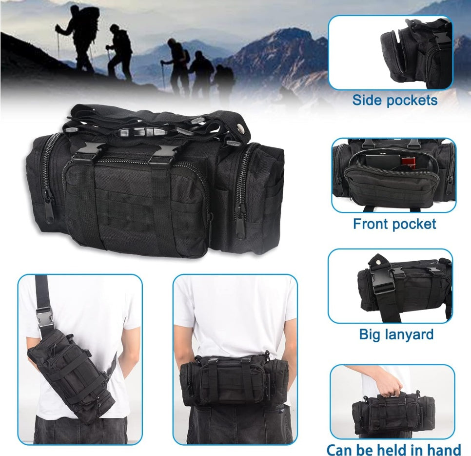 Universal Tactical Vehicle Back Seat Organizer With 3 Detachable Pouches