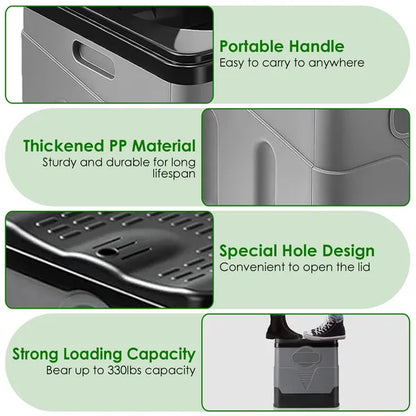 Portable Toilet For Car Camping Boating Hiking Outdoor Travel Potty With Carry Bag Foldable Emergency Toilet With Lid Trash Bags